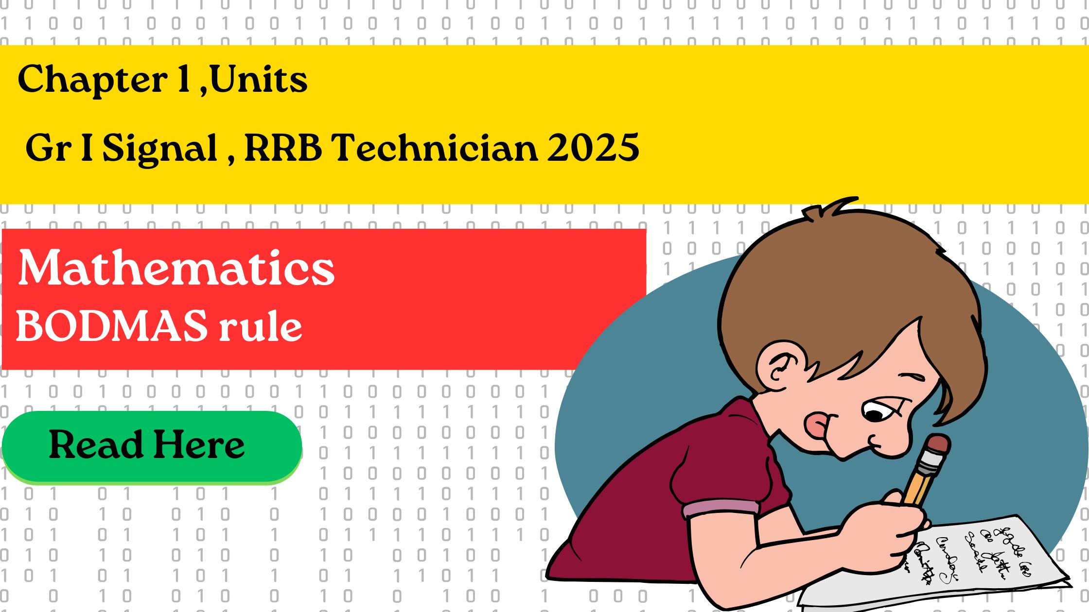 Chapter 1- Units -Mathematics BODMAS rule Notes - RRB Technician 2025